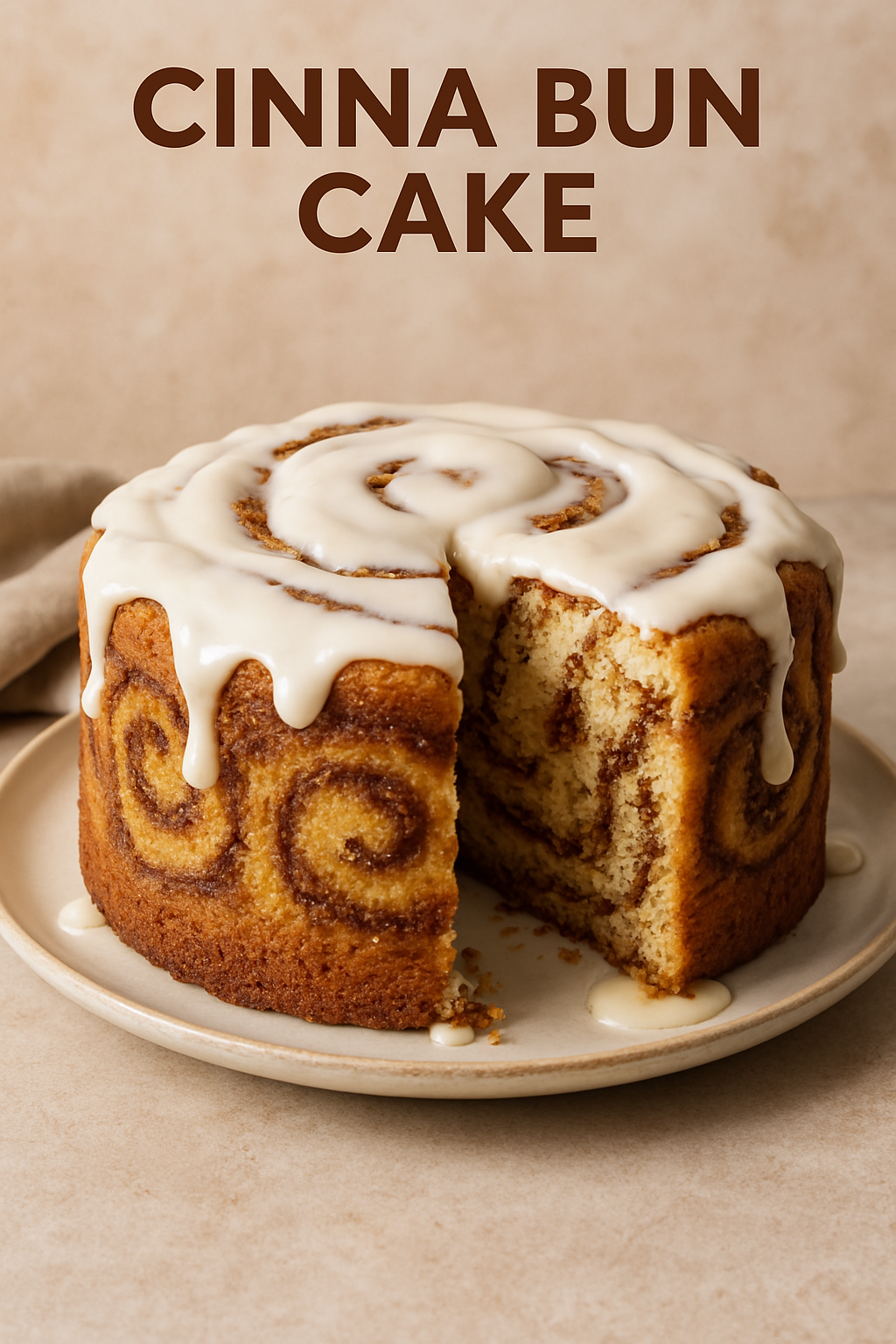 Cinna Bun Cake Recipe (Cinnamon Roll Cake)
