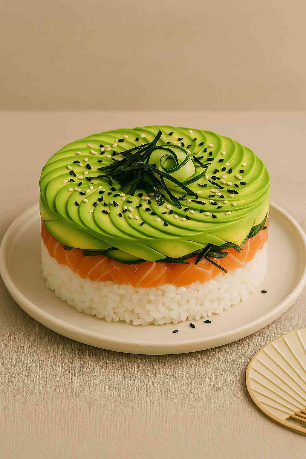 Avocado Sushi Cake Recipe (No-Roll Sushi Stack)