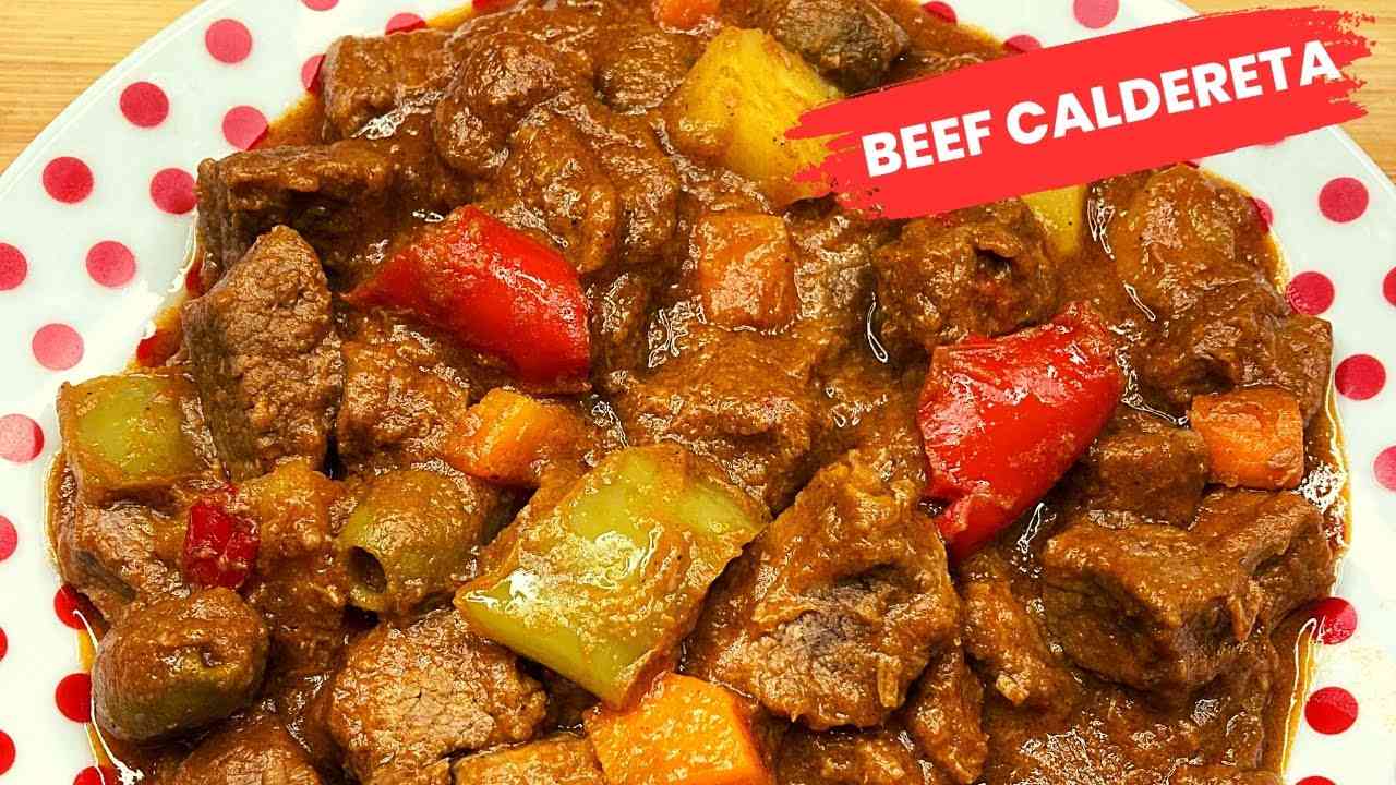 Authentic Filipino Beef Caldereta (Kalderetang Baka)