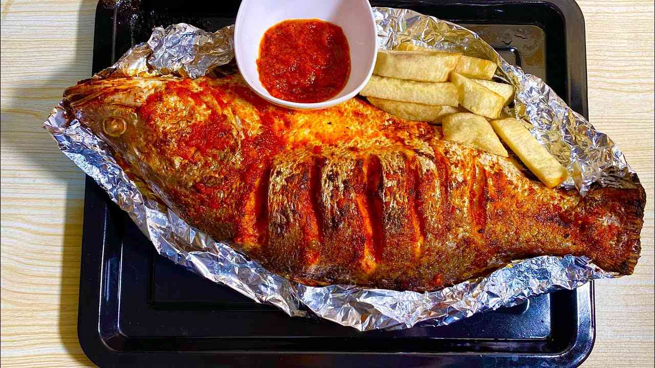 Baked Croaker Fish with Garlic Lemon Butter