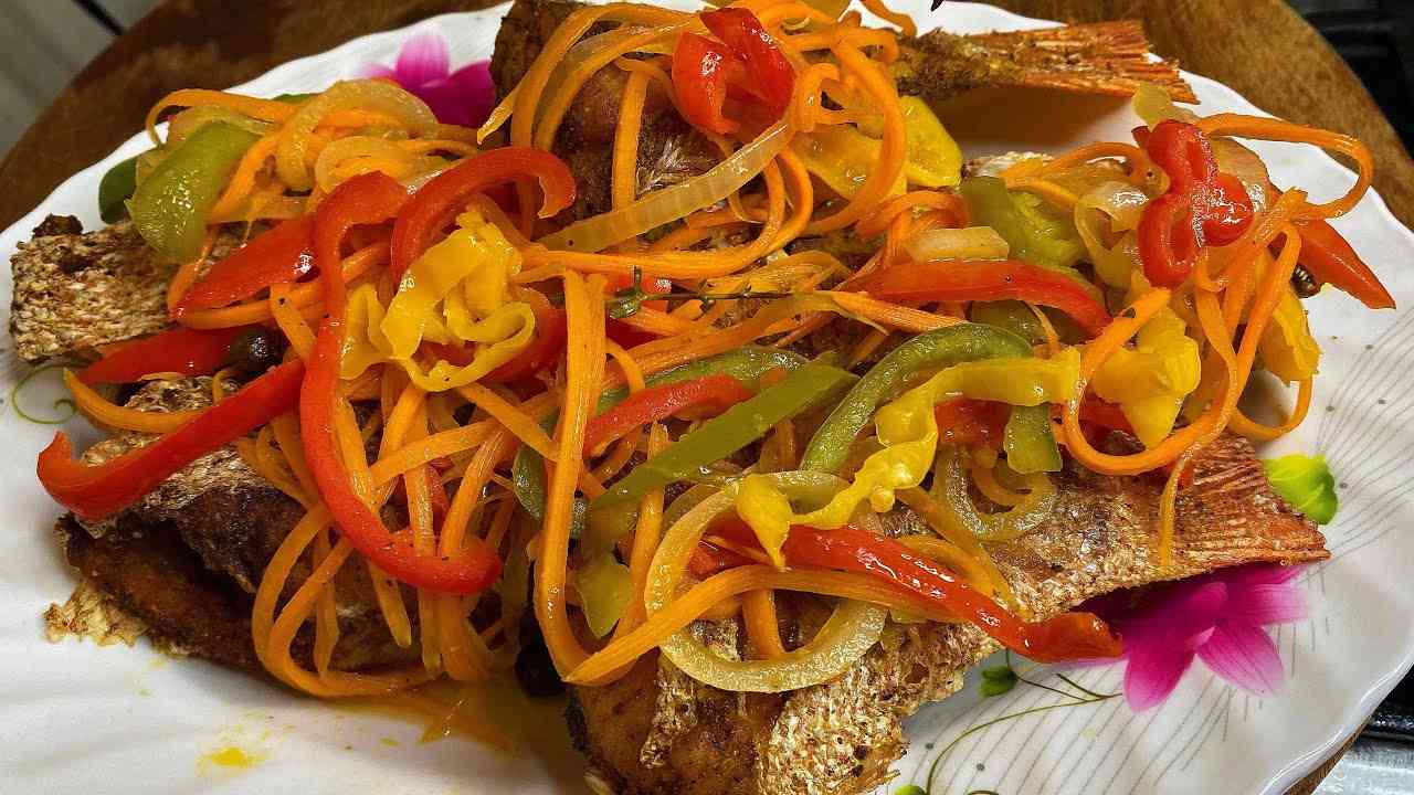Authentic Jamaican Escovitch Fish (Crispy Snapper with Tangy Pickled Sauce)
