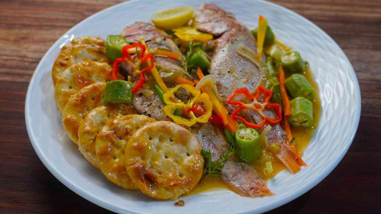Authentic Jamaican Steamed Fish with Okra & Crackers (Moist & Flavorful)
