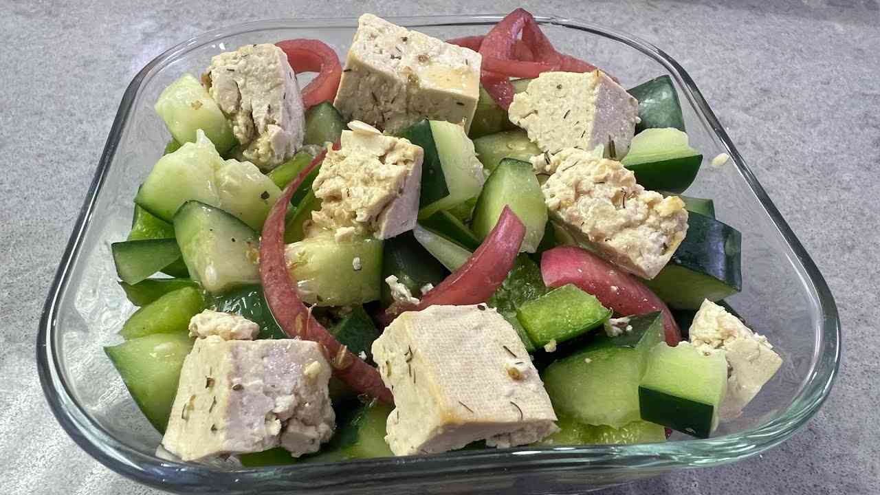 Vegan Greek Salad with Tofu Feta